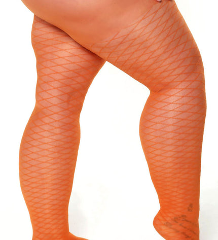 Fishnet-Effect Tights - Pumkin Pie