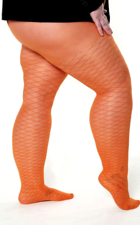 Fishnet-Effect Tights - Pumkin Pie