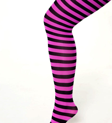 Striped Tights - Violet