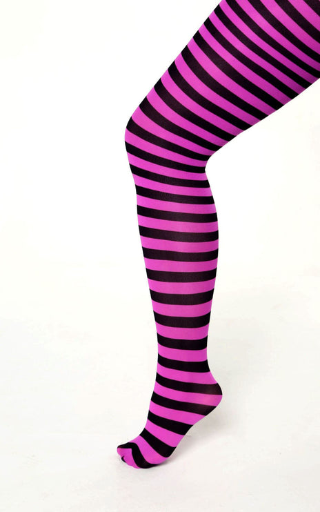 Striped Tights - Violet