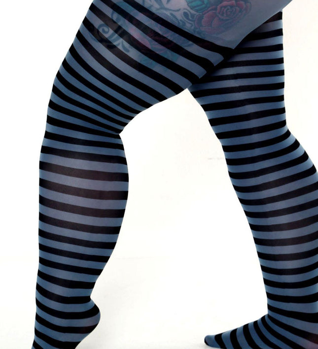 Striped Tights - Teal