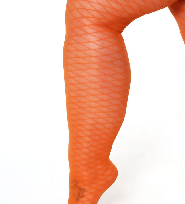 Fishnet-Effect Tights - Pumkin Pie