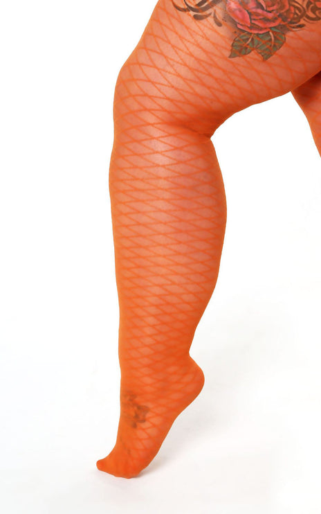 Fishnet-Effect Tights - Pumkin Pie