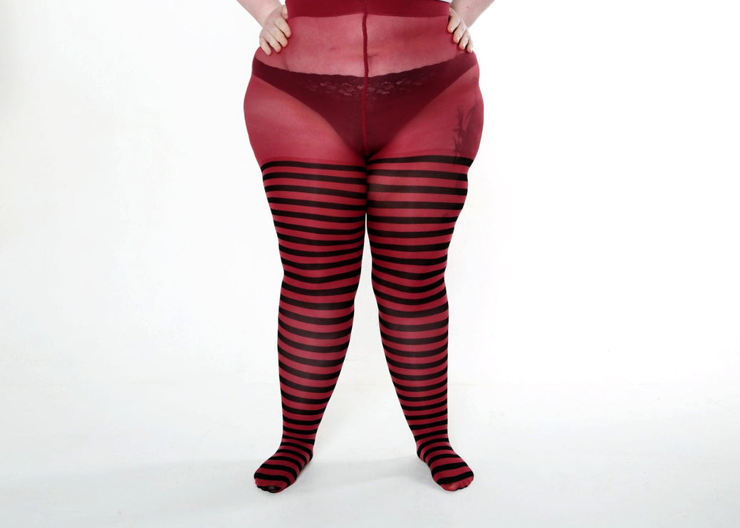 Striped Tights - Fine Wine