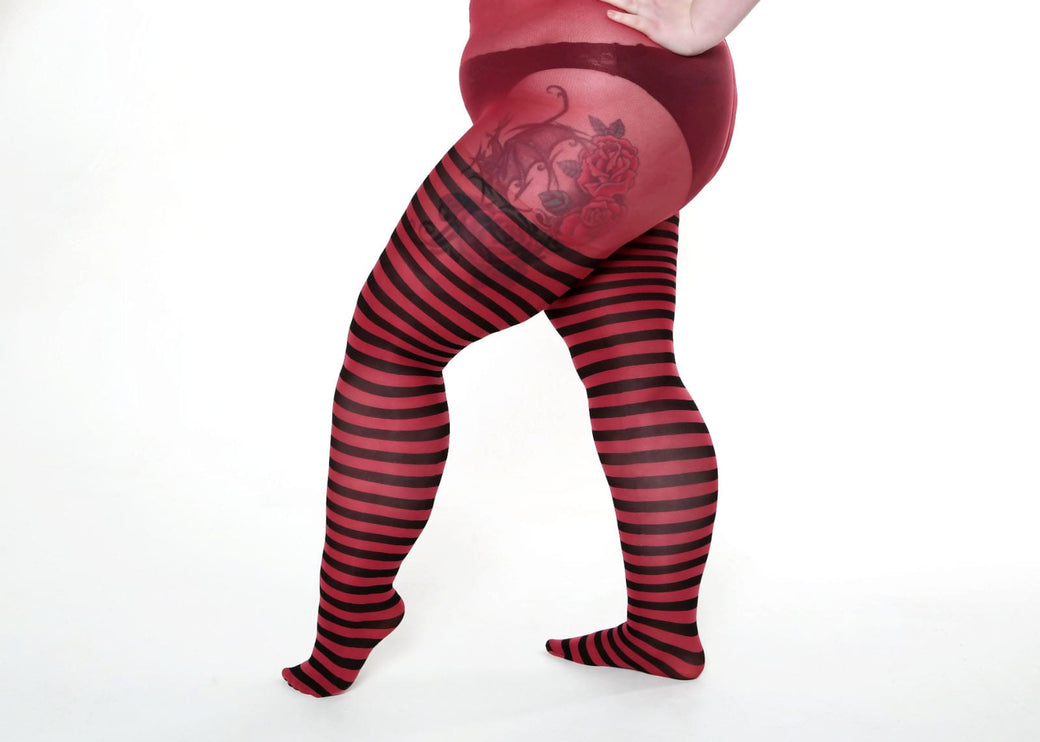 Striped Tights - Fine Wine