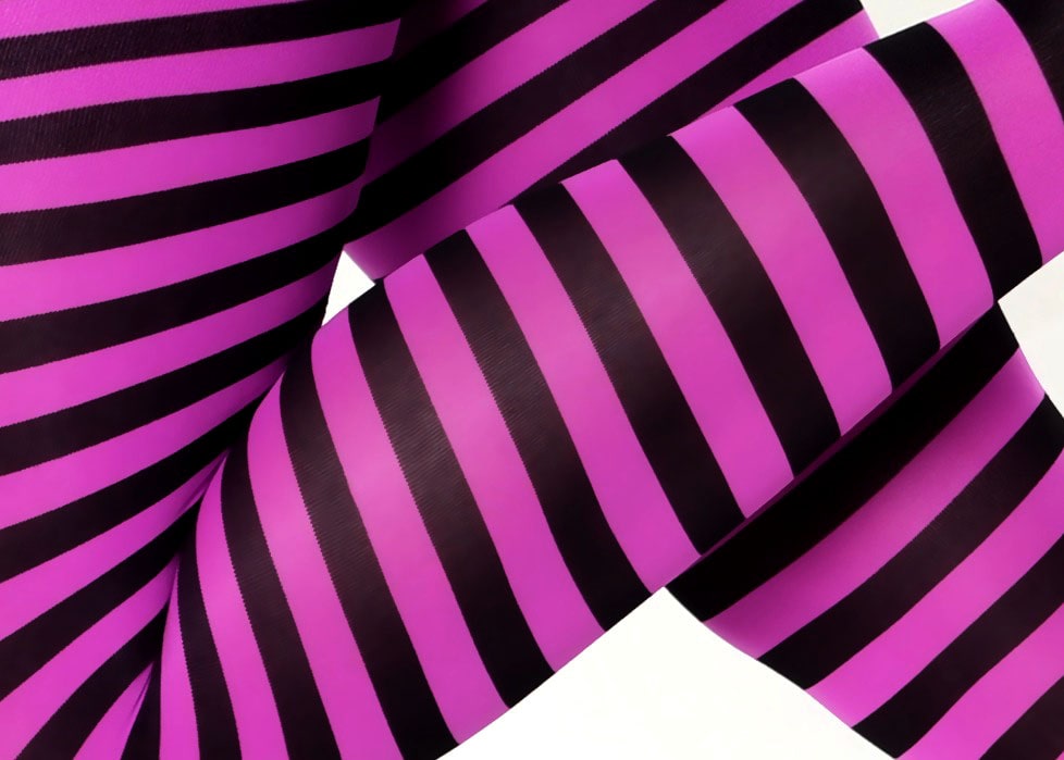 Striped Tights - Violet