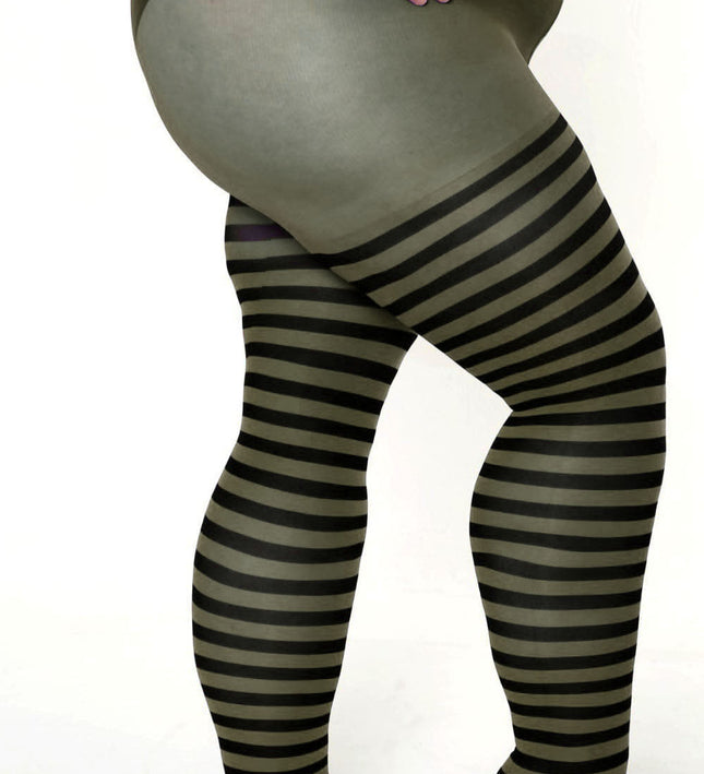 Striped Tights - Khaki