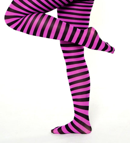 Striped Tights - Violet