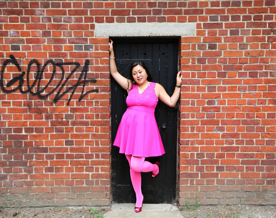 80 Denier Hot Pink Starburst Tights