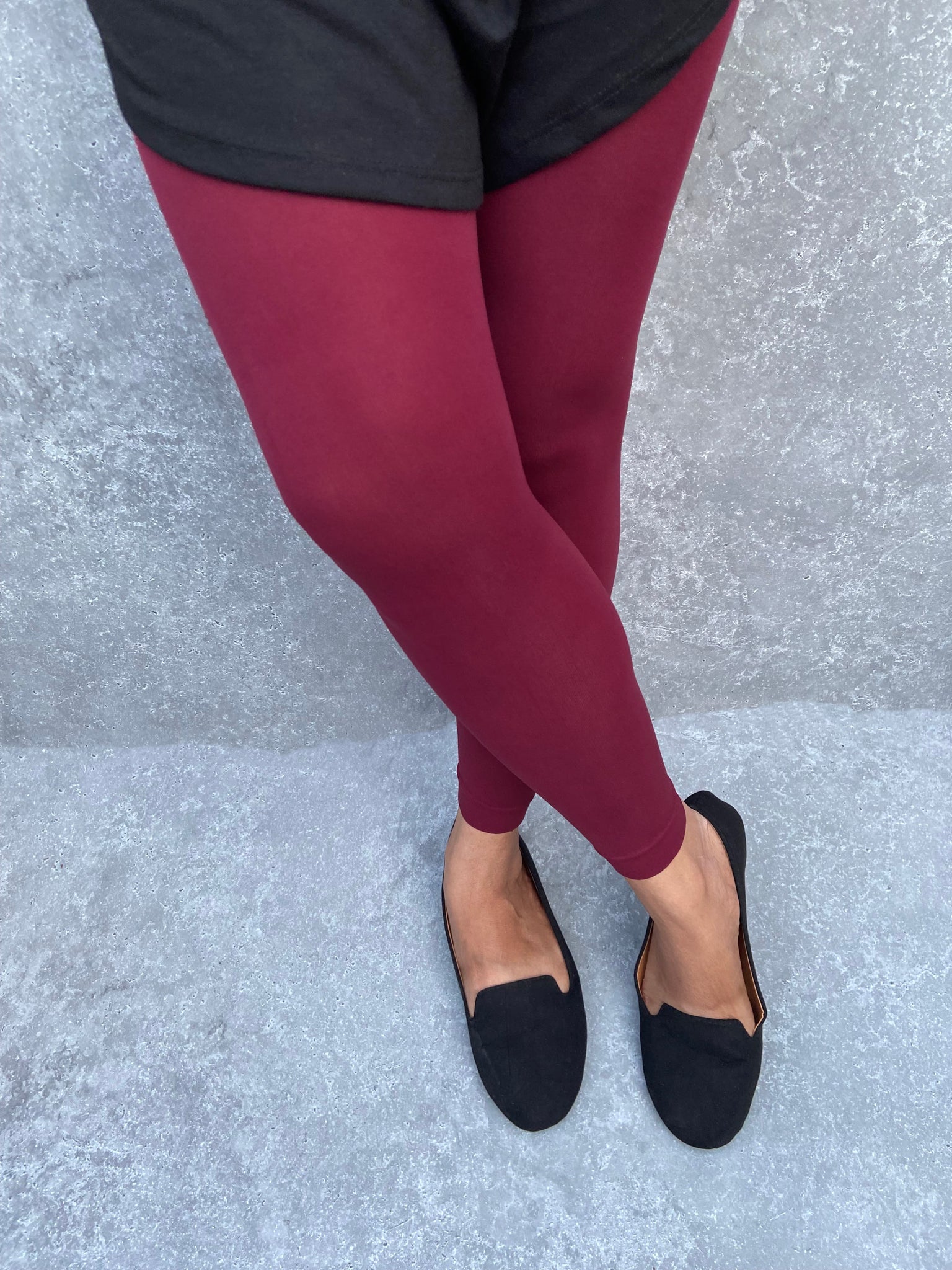Maroon Red Footless Tights - Thighs the Limit