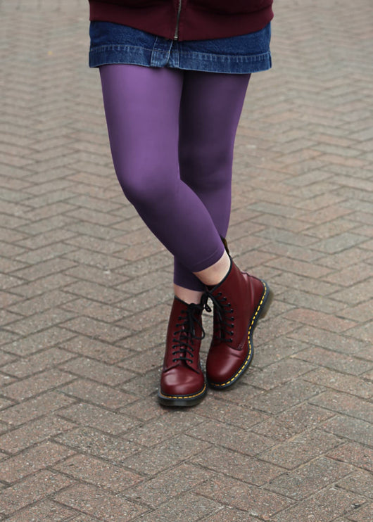 Eggplant Footless Tights