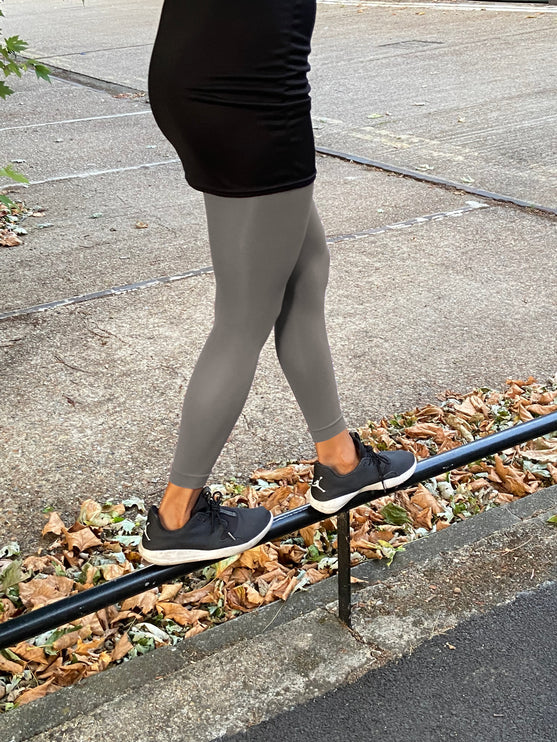 Pale Grey Footless Tights