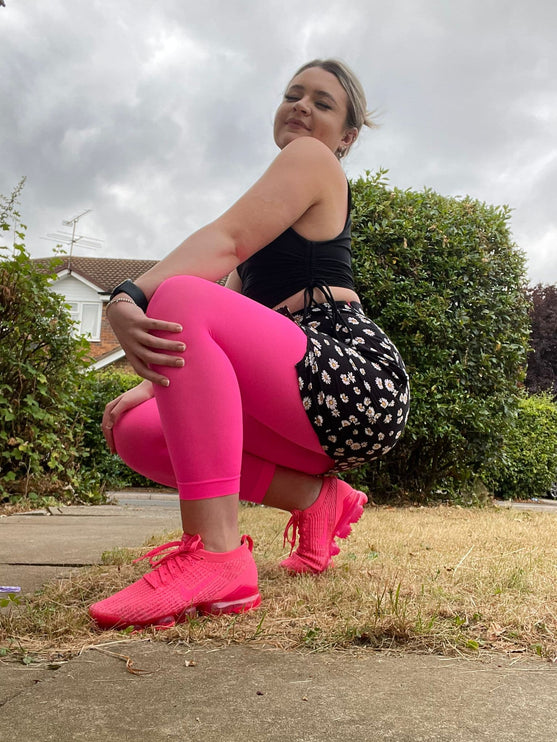 Hot Pink Starburst Footless Tights