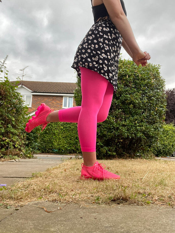 Hot Pink Starburst Footless Tights