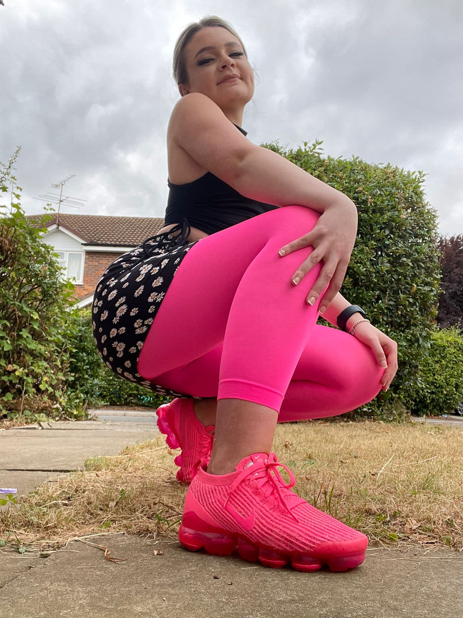 Neon Pink Footless Tights
